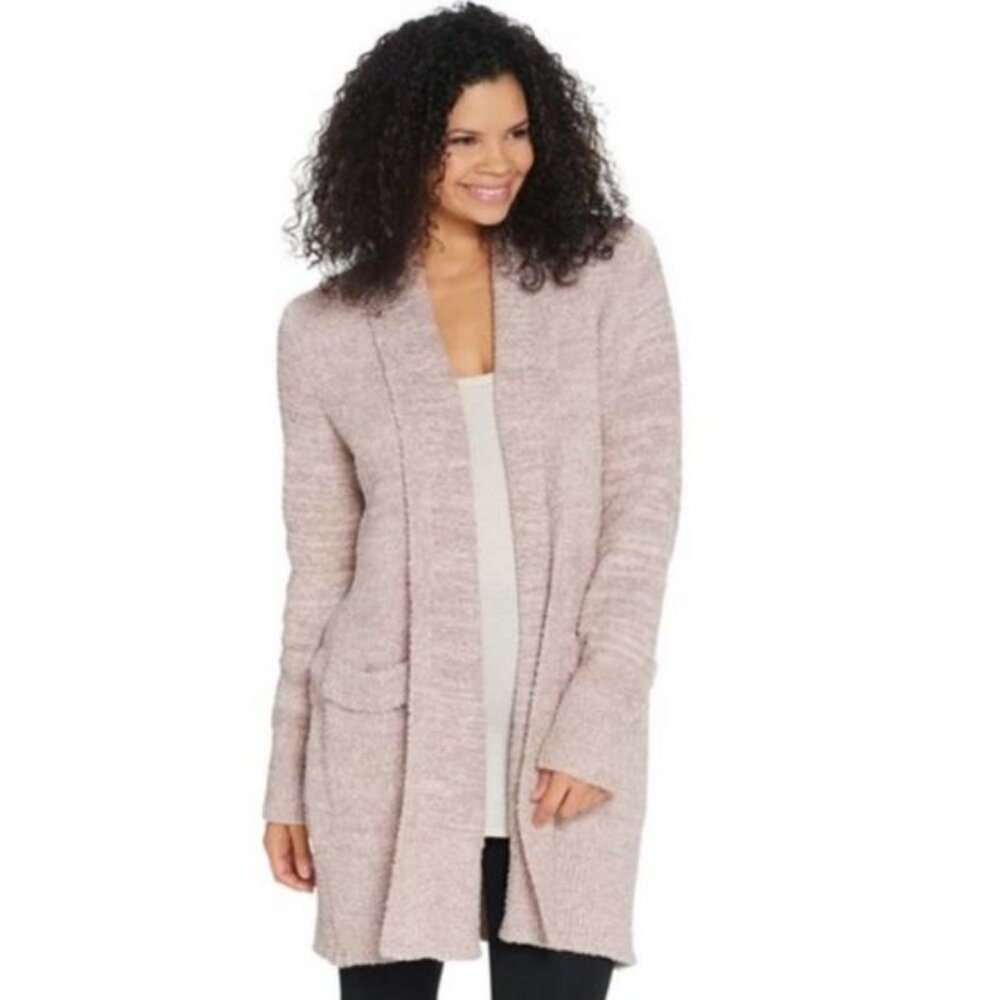 Barefoot Dreams CozyChic Heather Pink Cali Cardi Size Medium - Picture 1 of 7